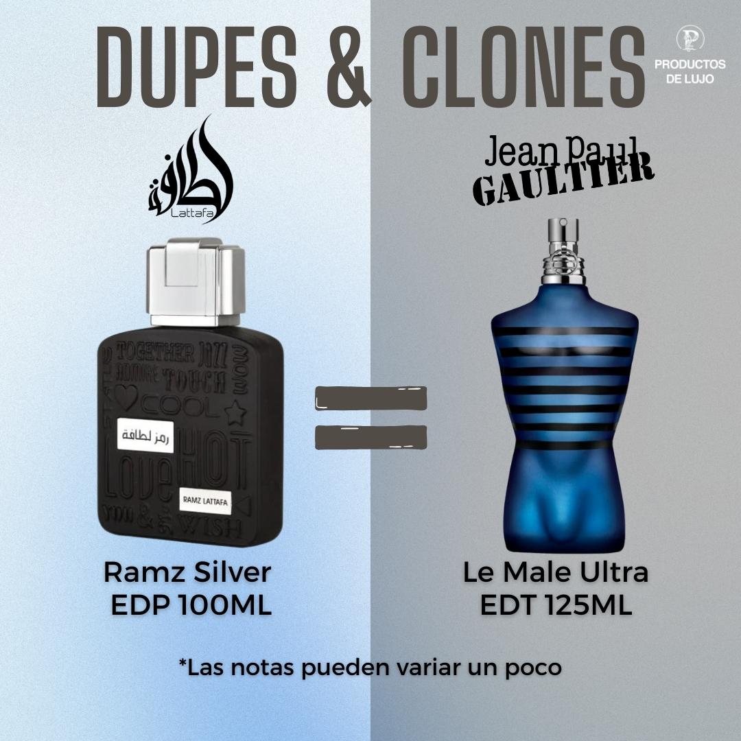 Ramz Lattafa Silver 100Ml Edp Unisex Lattafa Perfume-Inspirado en Ultra Male Jean Paul Gaultier