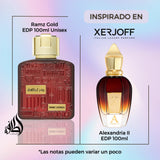 Ramz Lattafa Gold 100Ml Edp Unisex Lattafa Perfume- Inspirado en Alexandria II Xerjoff