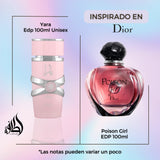 Yara 100Ml Mujer Edp Lattafa Perfume - Inspirado en Poison Girl de Dior
