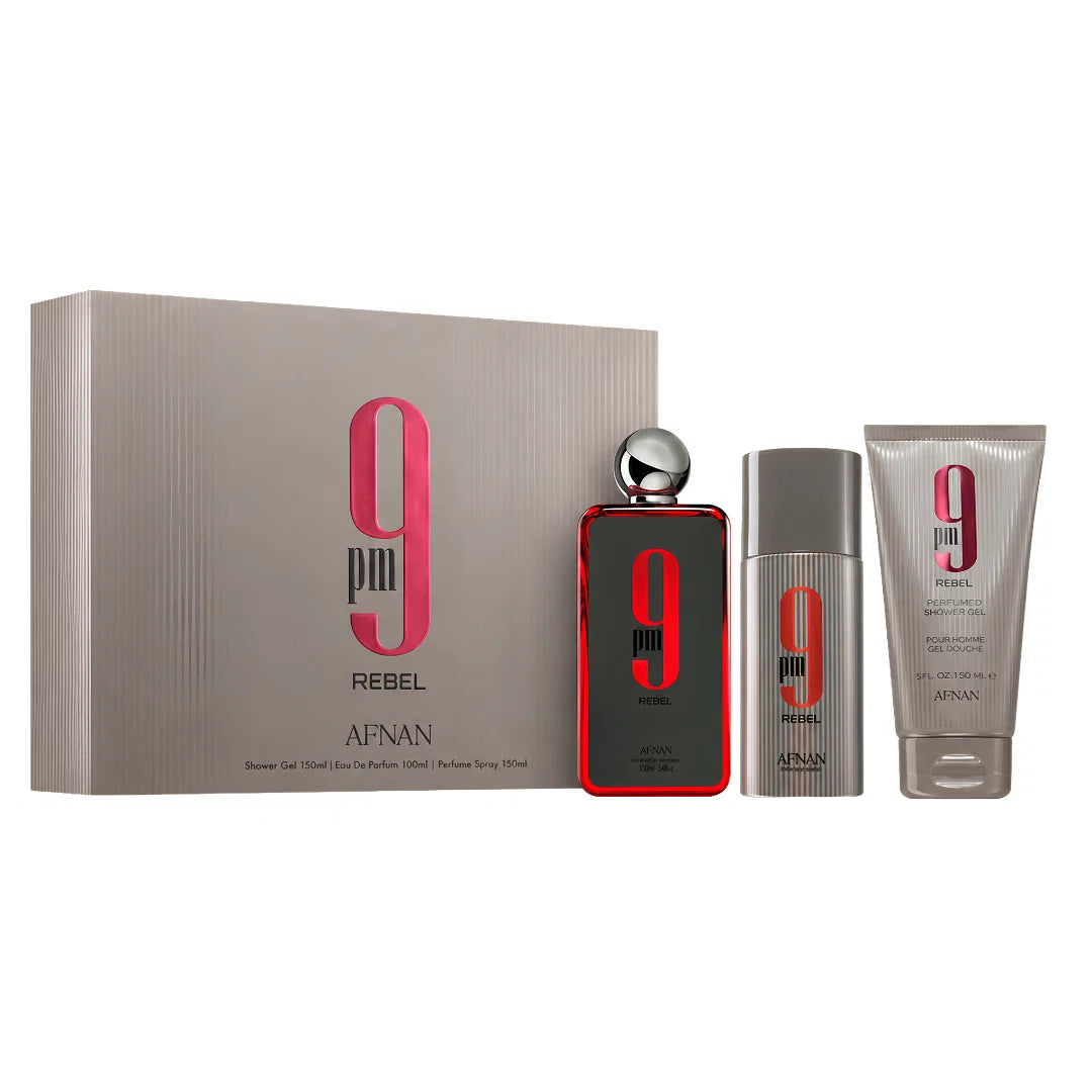 AFNAN 9PM REBEL ESTUCHE EDP 100ML+GEL 150ML+DEO 150ML