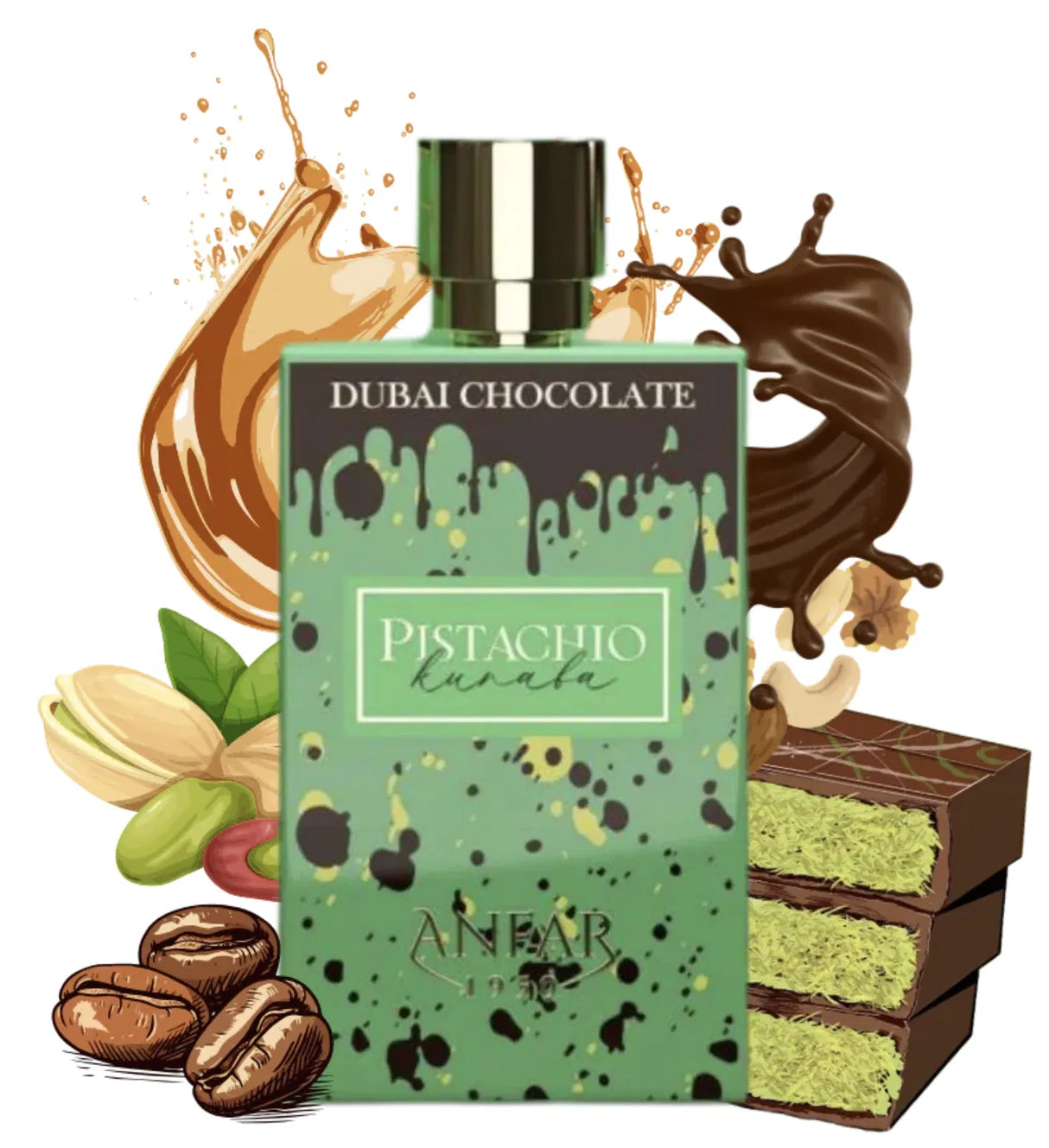 Dubai Chocolate Pistachio Kunafa Ext. De Perfume 80ml unisex- Inspirado en Odyssey Dubai Chocolat Armaf